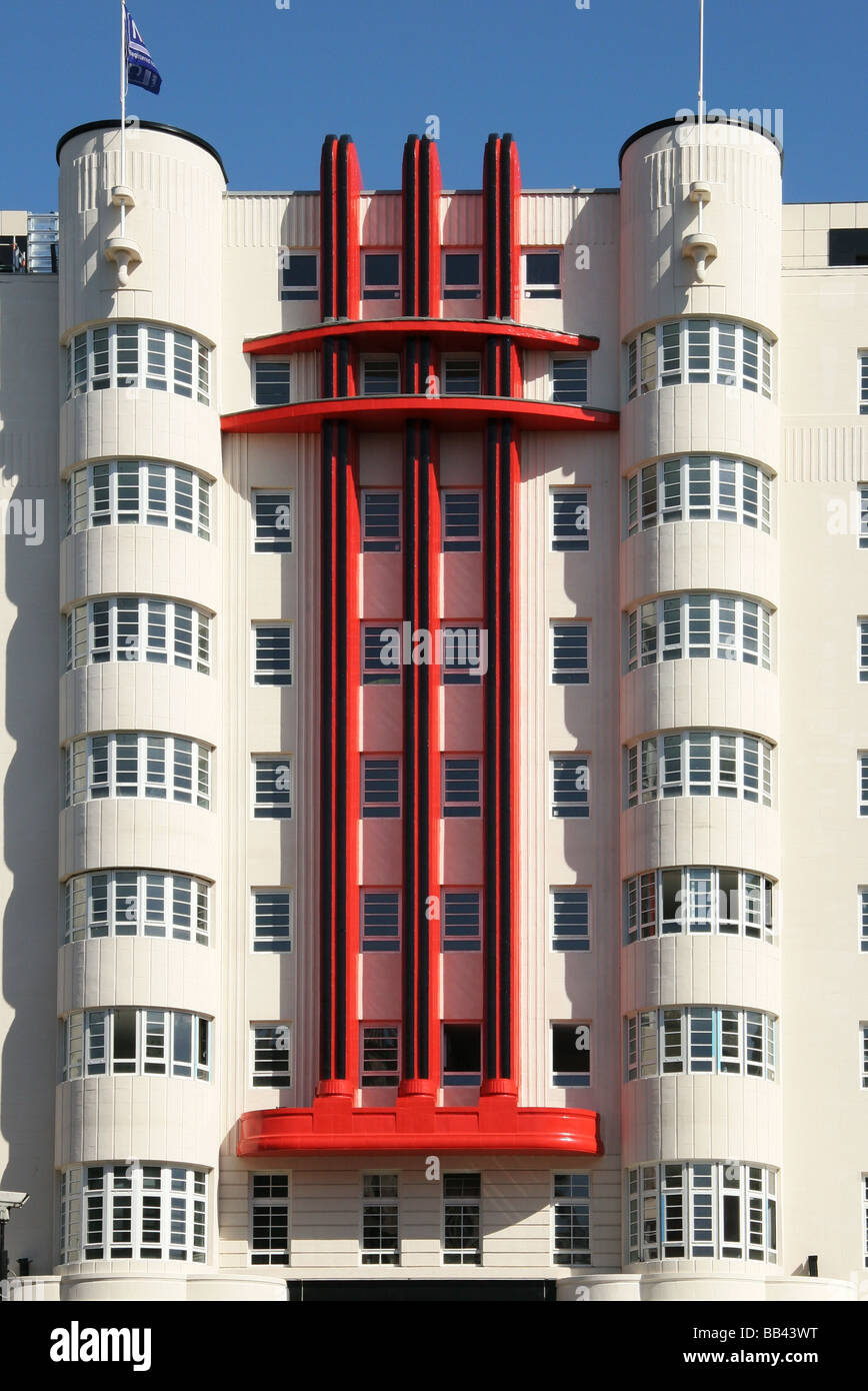 Dettaglio di edificio Art Deco di Baird Halls precedentemente di proprietà di Università di Strathclyde Sauchiehall Street Glasgow Scozia Scotland Foto Stock