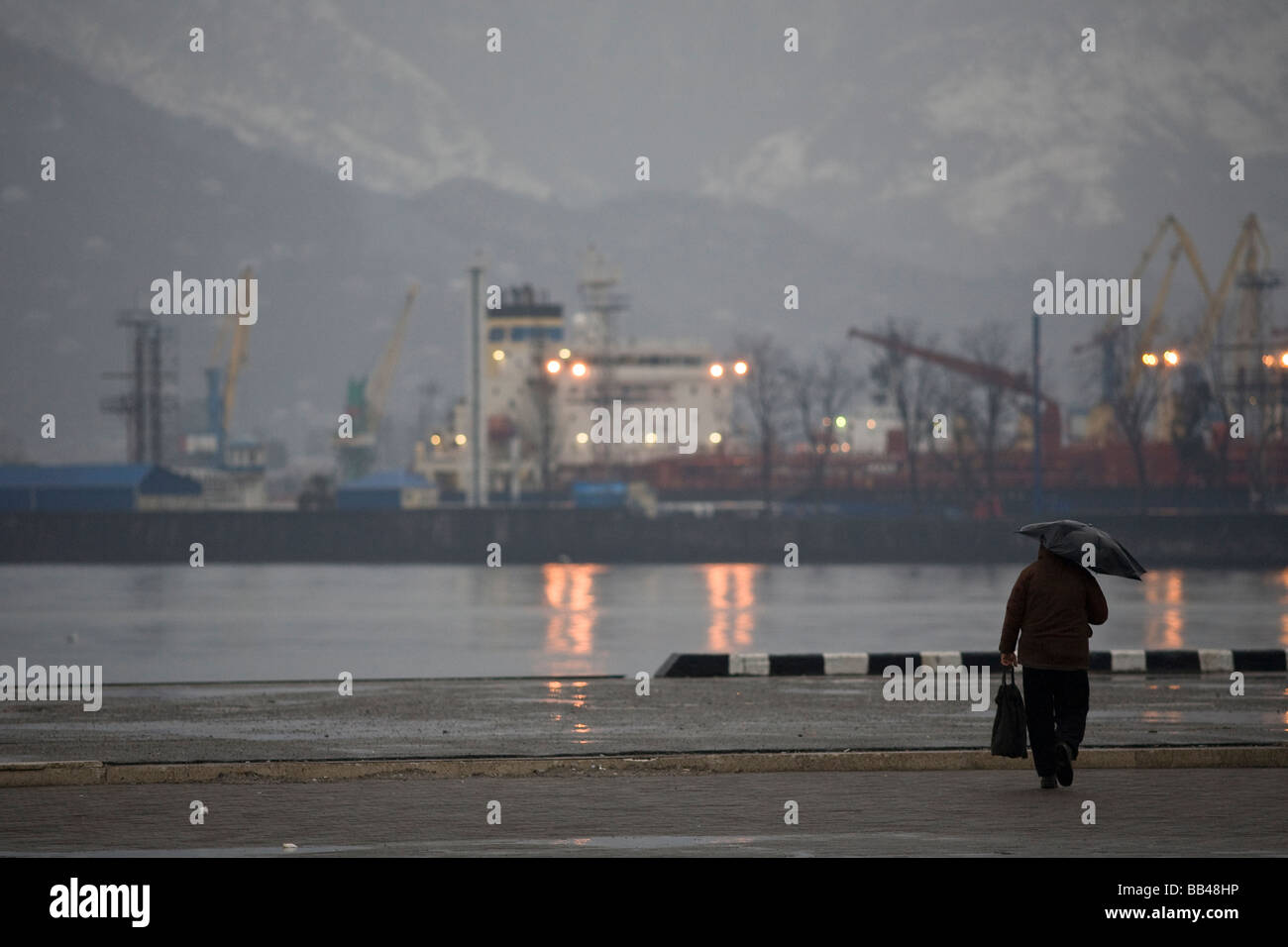 Mar Nero porto di Batumi in Georgia Foto stock - Alamy