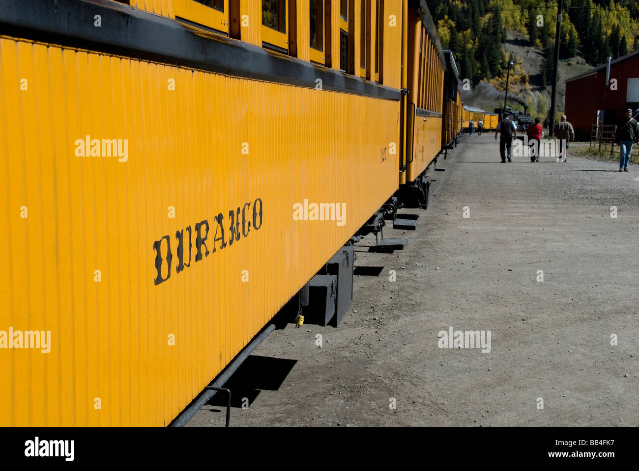 Colorado, Silverton. La Durango & Silverton Narrow Gauge Railroad. In treno la stazione di Silverton. Foto Stock