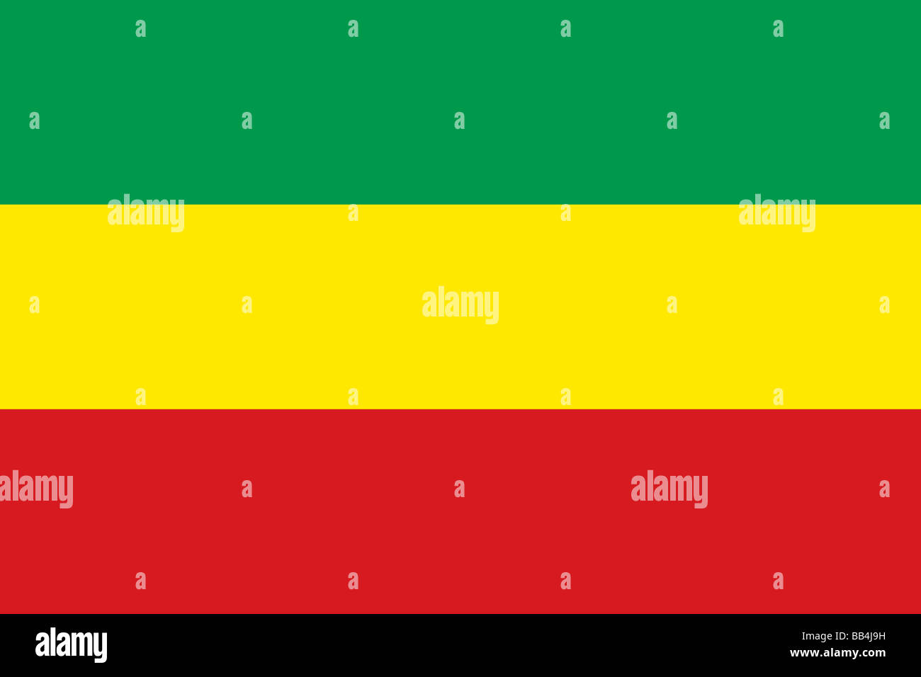 Storica bandiera dell'Etiopia, un paese senza sbocco sul mare del Corno d Africa, dal 1991 al 1996. Foto Stock