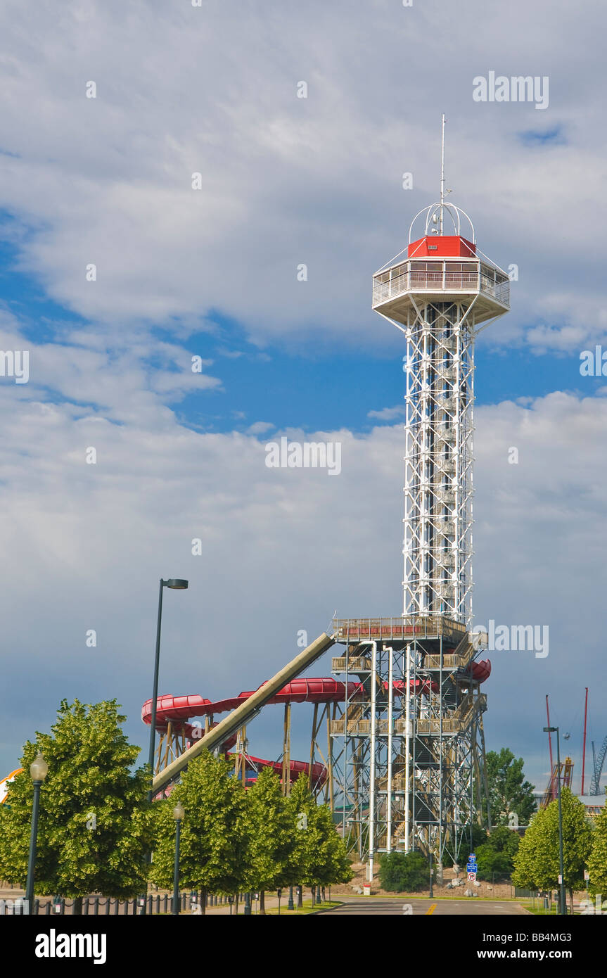 Elitch Gardens è iniziato come un parco di divertimenti in 1890 e incluso lo zoo, i giardini botanici Foto Stock