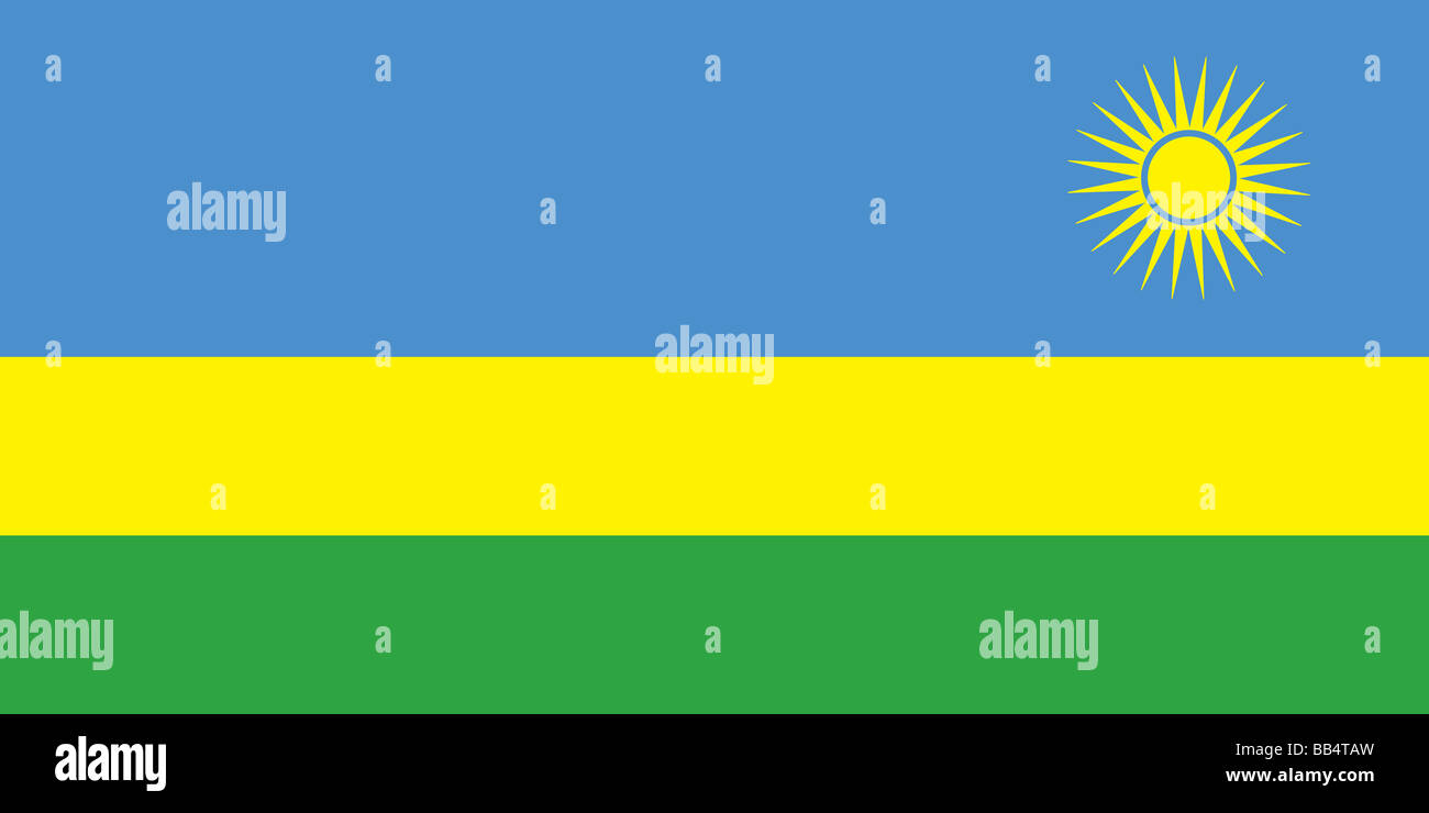 Bandiera del Ruanda Foto Stock