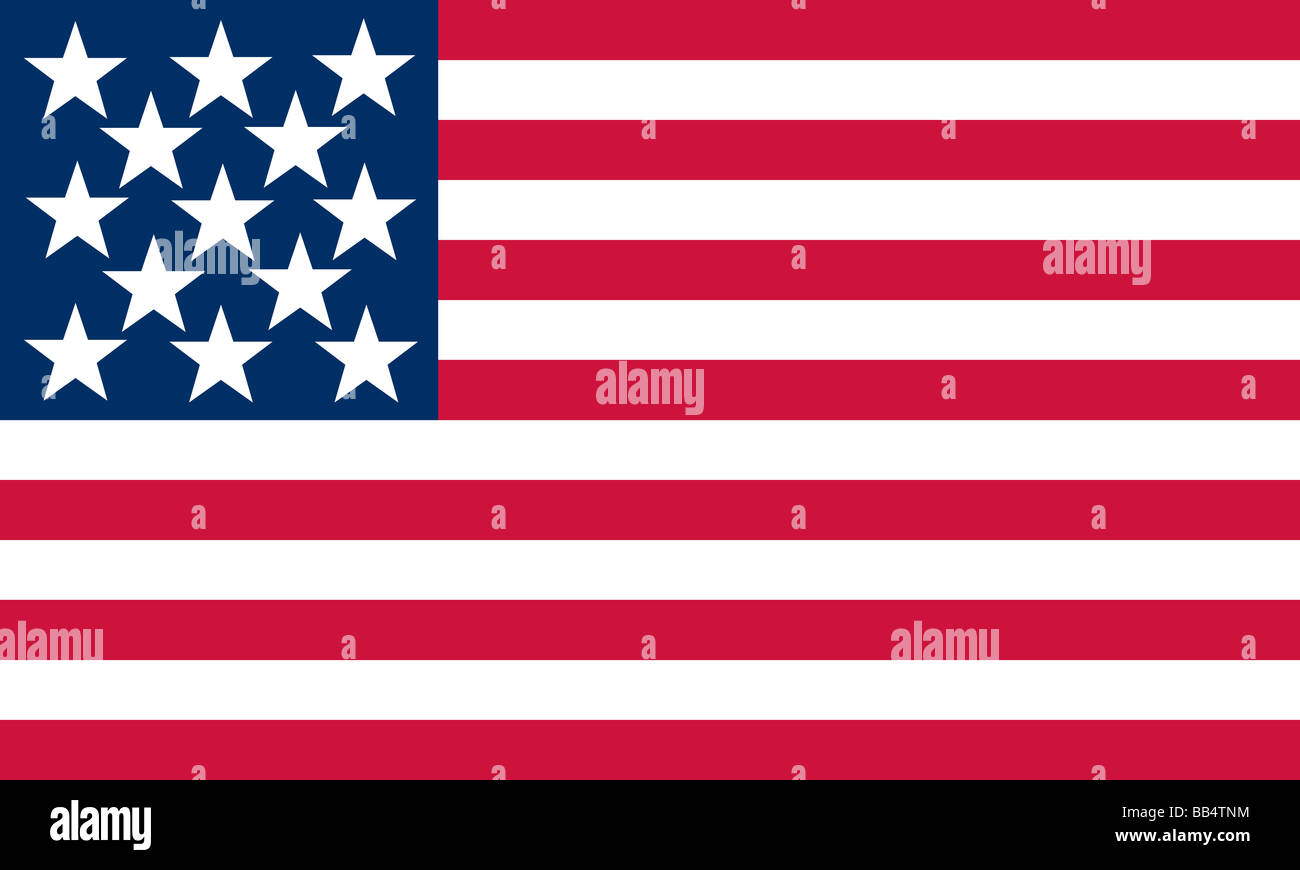 Storica bandiera degli Stati Uniti d'America. Stati Uniti Bandiera della Marina militare utilizzato per la prima volta 1775. Volato su una delle navi comandato dal FRU. E Foto Stock