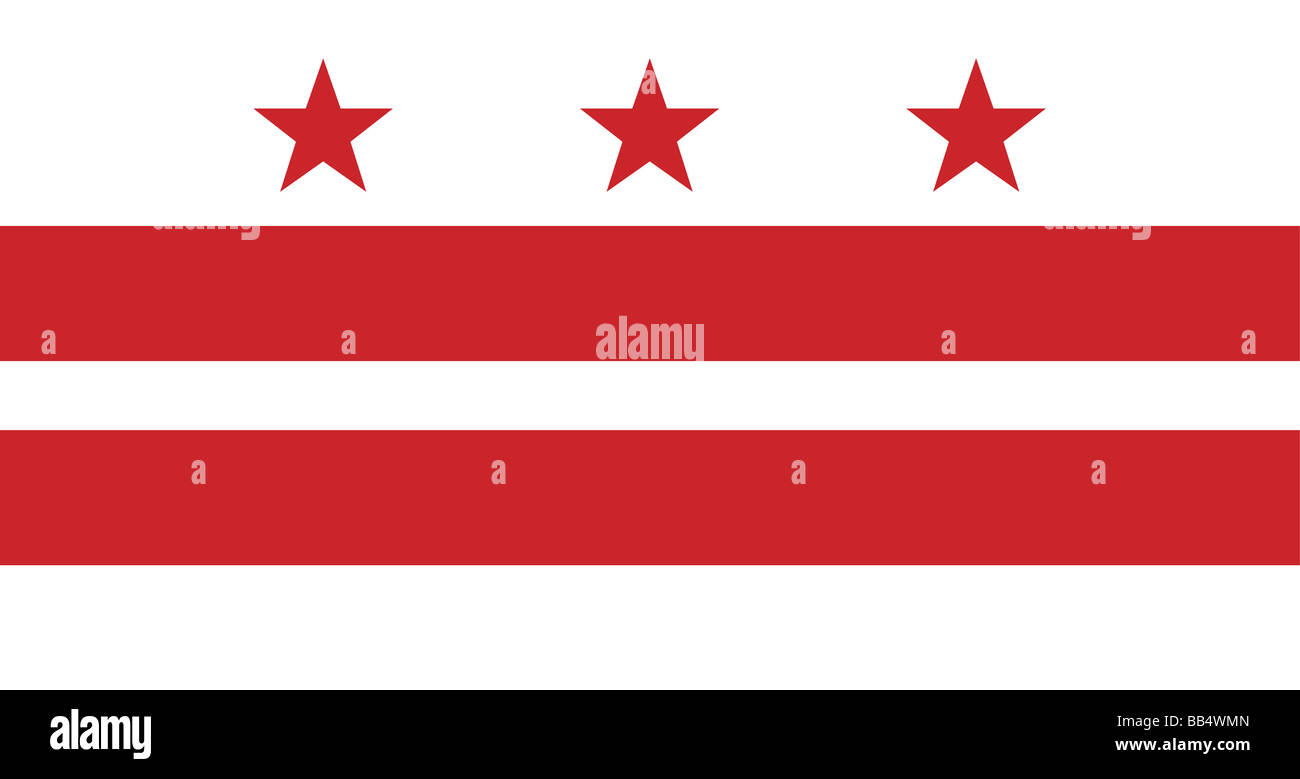Bandiera del Distretto di Columbia, Washington D.C. Foto Stock
