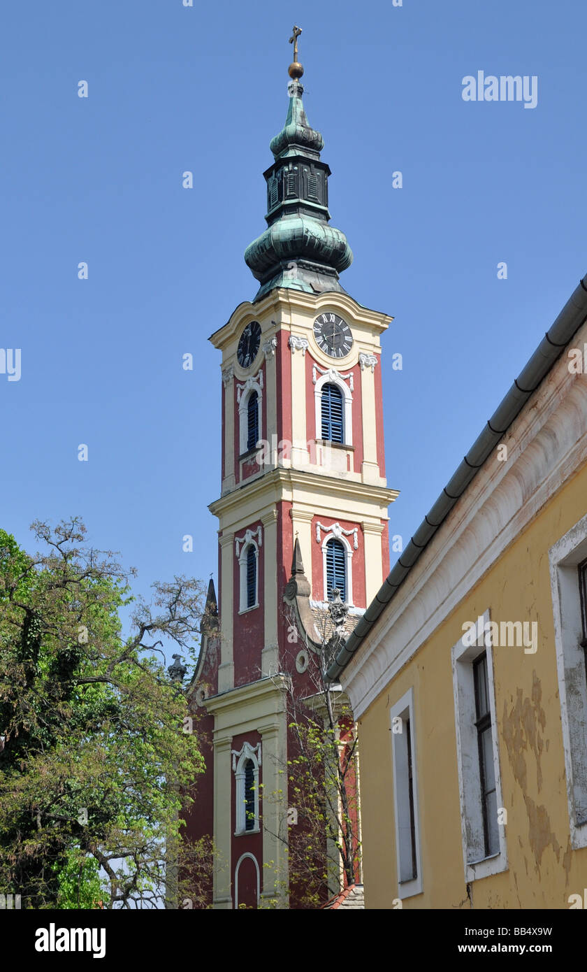 Una Chiesa guglia a Szentendre vicino a Budapest Ungheria Foto Stock
