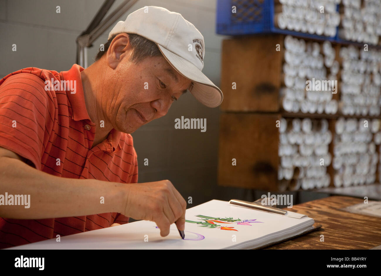 Calligraphy artista Foto Stock