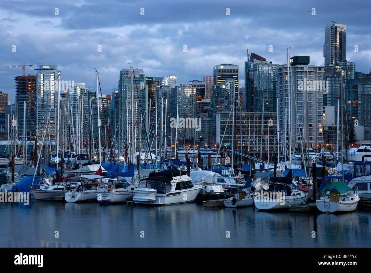 Lo skyline della città di Vancouver host le Olimpiadi Invernali 2010 della Columbia britannica in Canada Foto Stock
