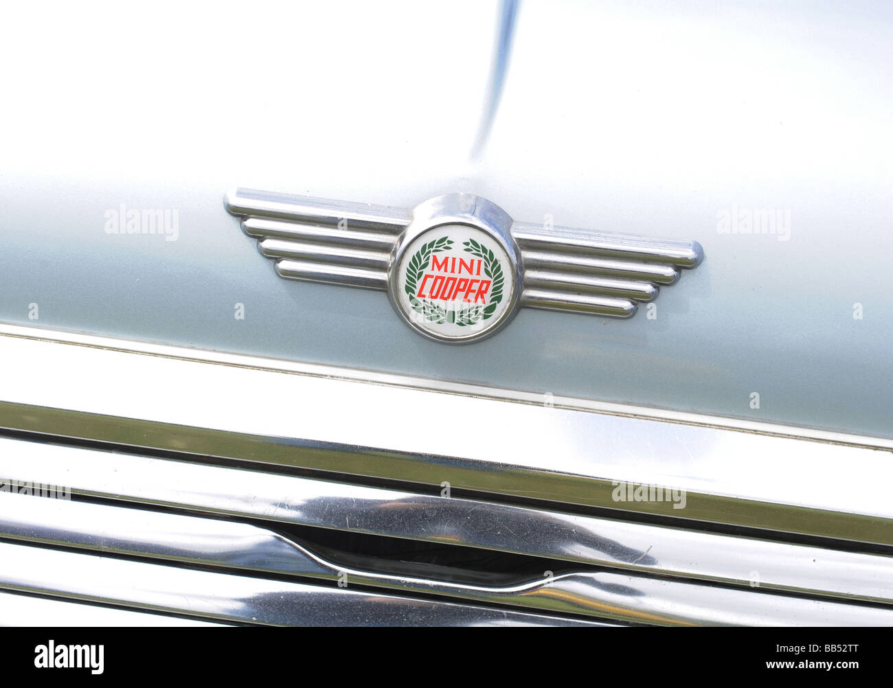 Mini Cooper badge sulla Mini Cooper auto Foto Stock