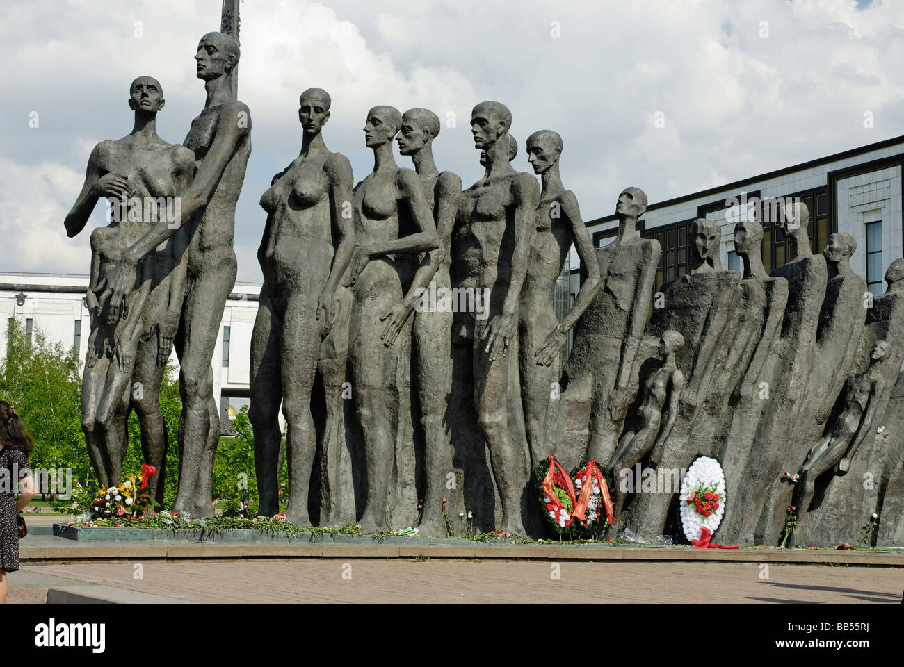 Monumento alle vittime dei campi di concentramento durante la Seconda Guerra Mondiale la Collina Poklonnaya Mosca Russia Foto Stock