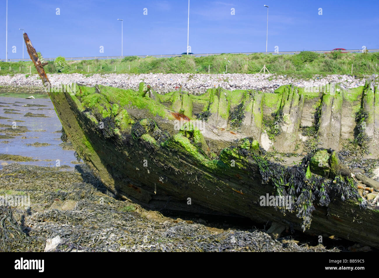 Marciume dello scafo in legno Foto Stock