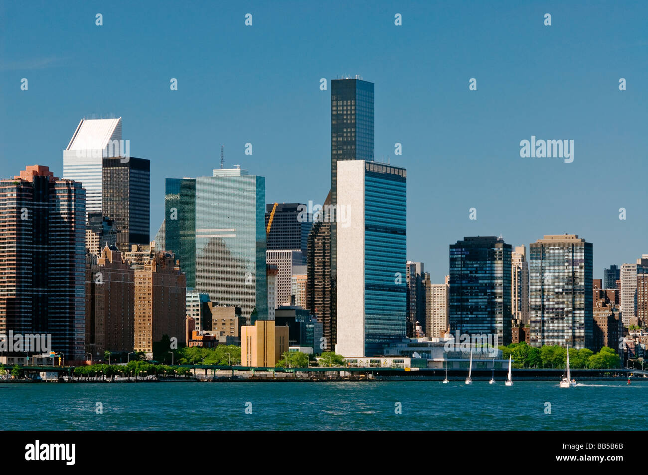 United Nations Building Manhattan Skyline New York City Foto Stock