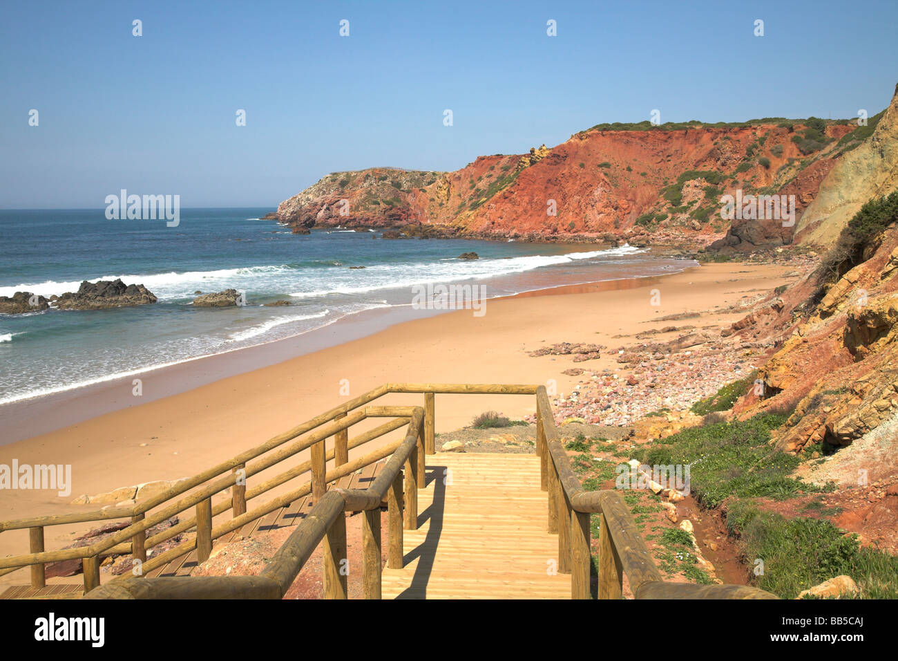 Amado sulla spiaggia di Algarve occidentale Foto Stock