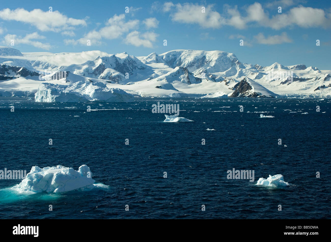 Piccoli iceberg in stretto di Gerlache, Penisola Antartica, Antartide Foto Stock