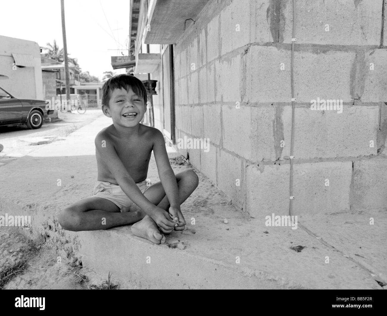 Giovane ragazzo da Corozal, Belize, America Centrale Foto Stock