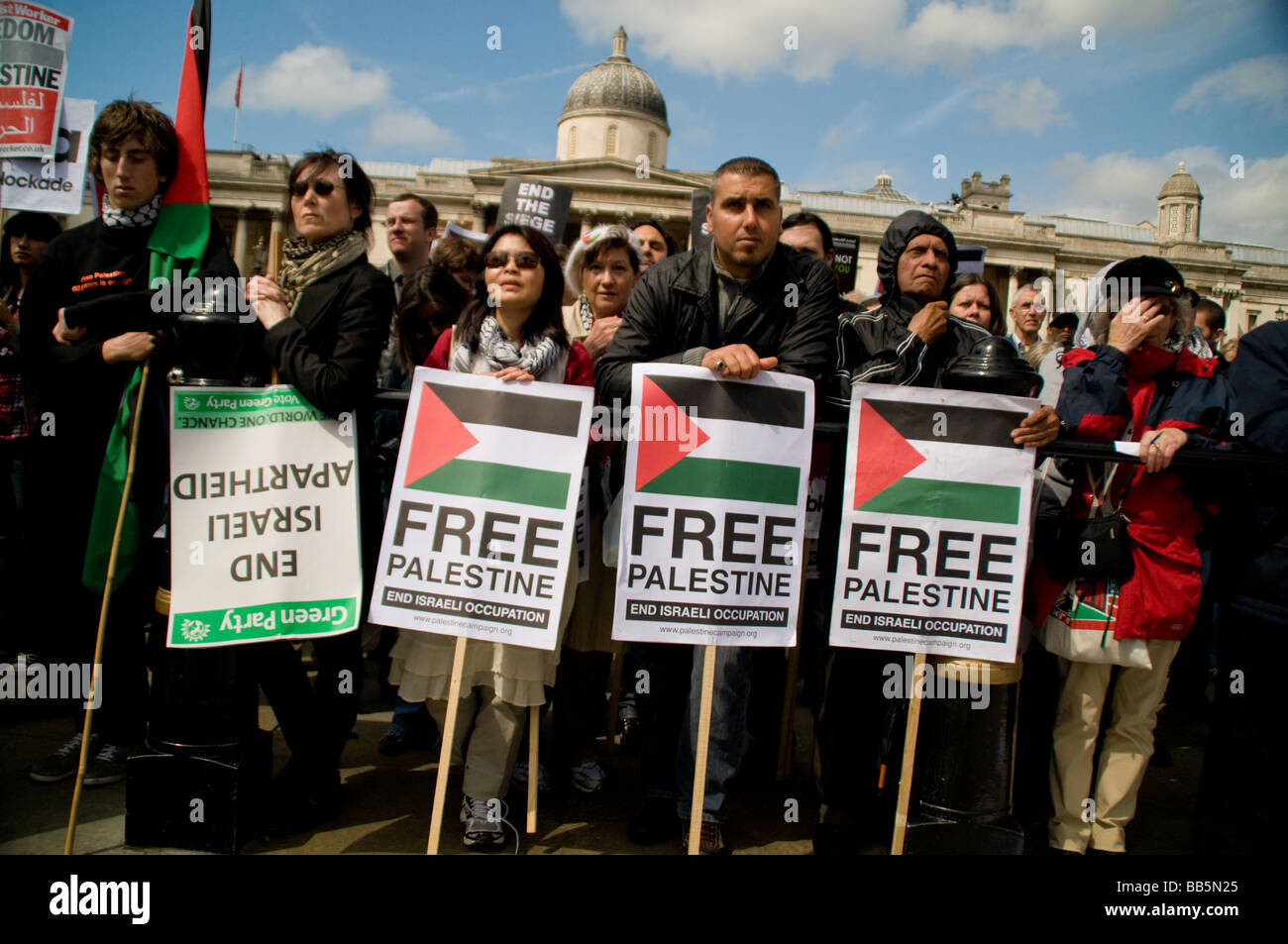 Palestanian dimostrazione contro Israil a Trafalgar Square Foto Stock