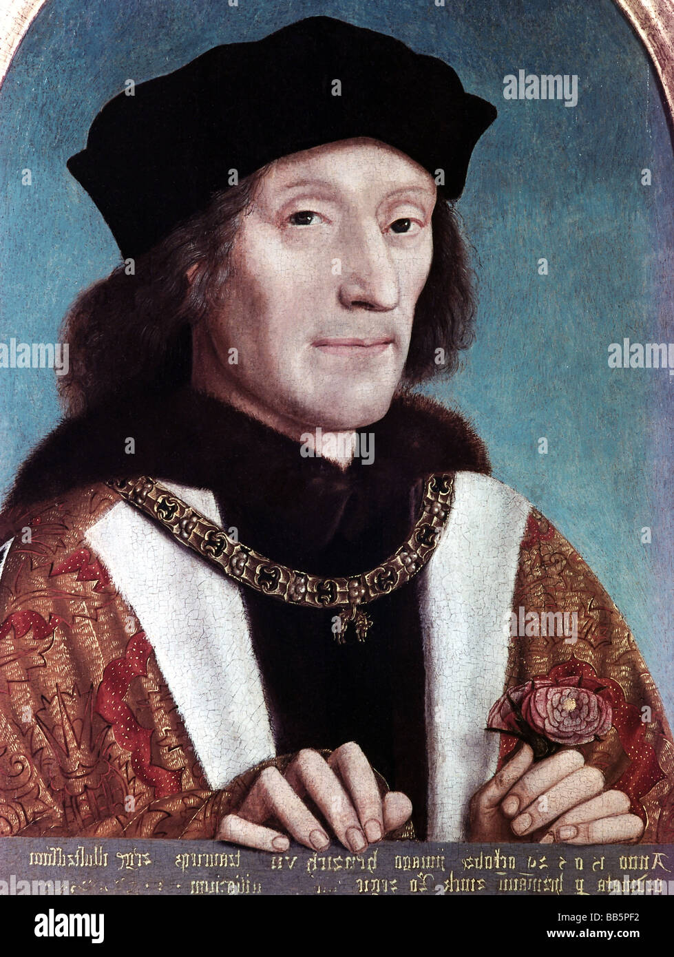 Enrico VII, 28.1.1457 - 21.4.1509, re d'Inghilterra 22.8.1485 - 21.4.1509, ritratto dipinto da Michael Sittow, 1505, artista del diritto d'autore non deve essere cancellata Foto Stock