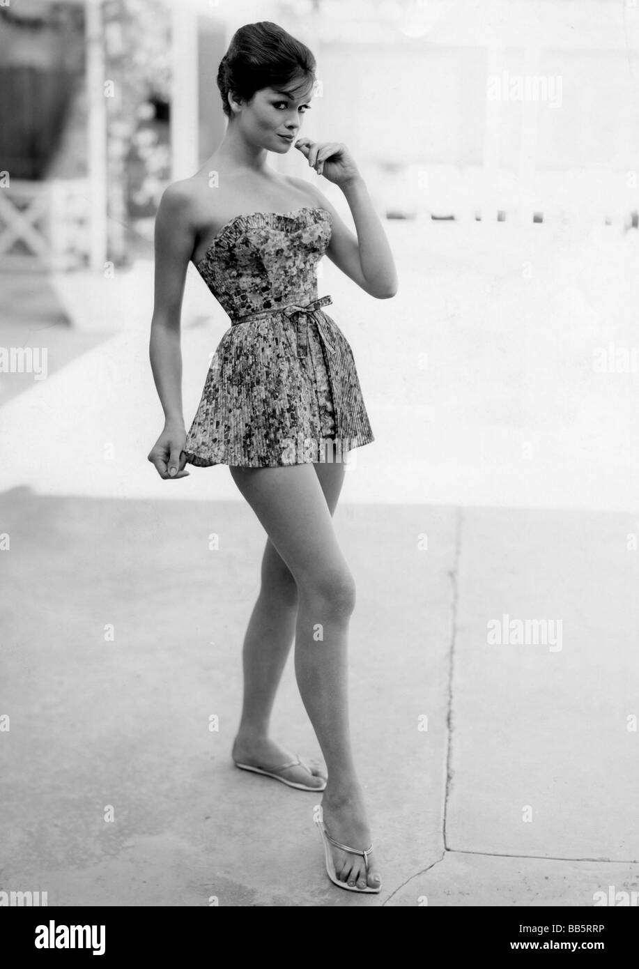 moda, beachwear, 1970s, donna in costume da spiaggia, Foto Stock