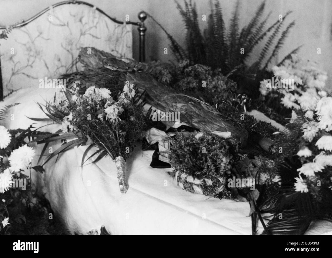 Augusta Victoria, 22.10.1858 - 11.4.1921, Empress Tedesco 15.6.1888 - 9.11.1918, Letto Di Morte, Casa Doorn, Paesi Bassi, 1922, , Foto Stock