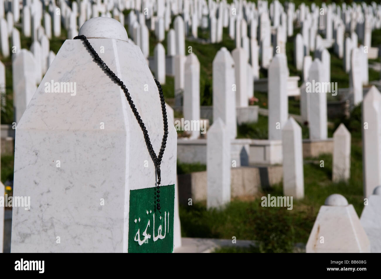 I martiri " Memorial Cemetery Kovaci per vittime di guerra a Stari Gradi distretto, a Sarajevo capitale della Bosnia ed Erzegovina Foto Stock