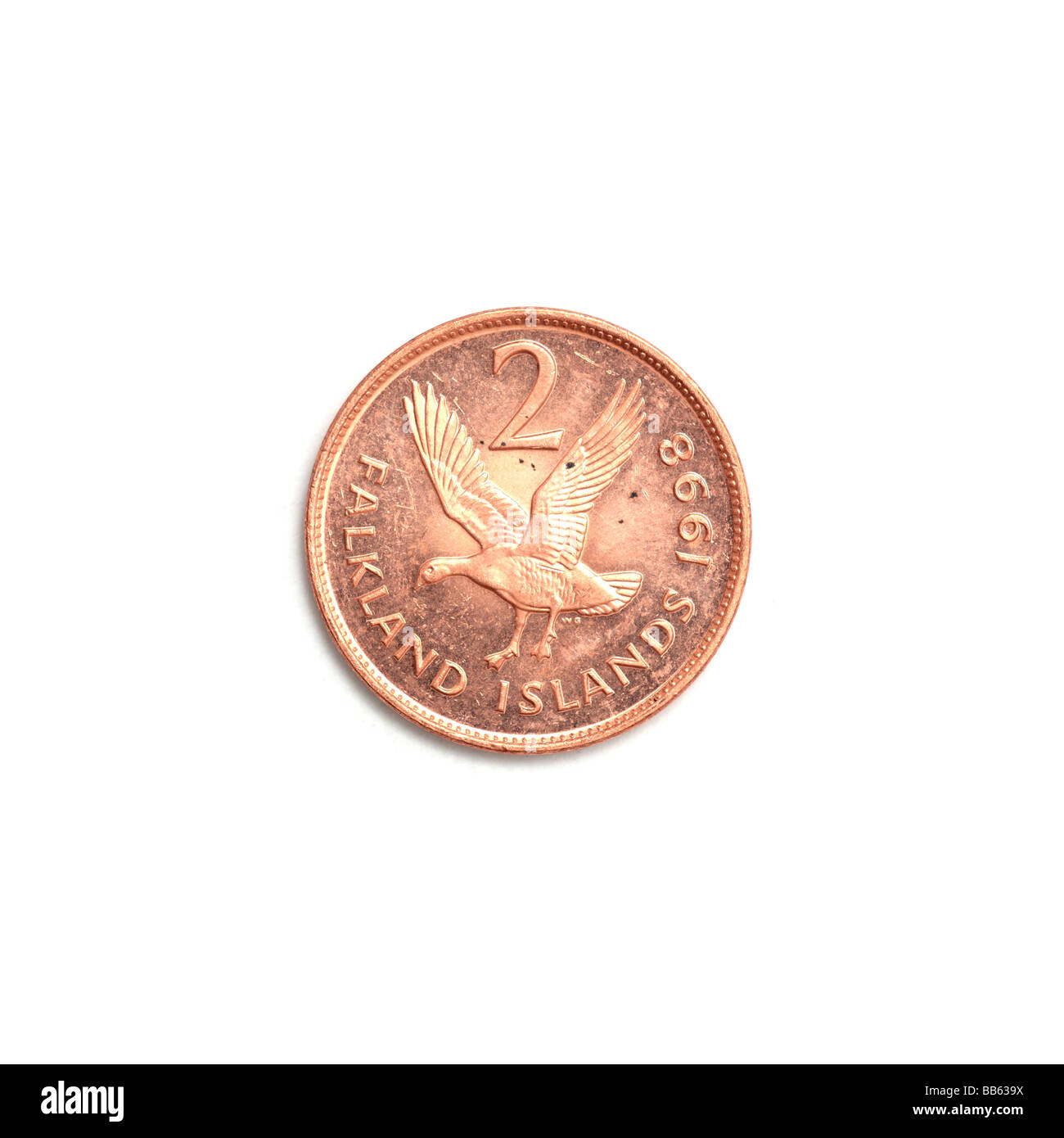 Falkland Islands 2 pence moneta Foto Stock
