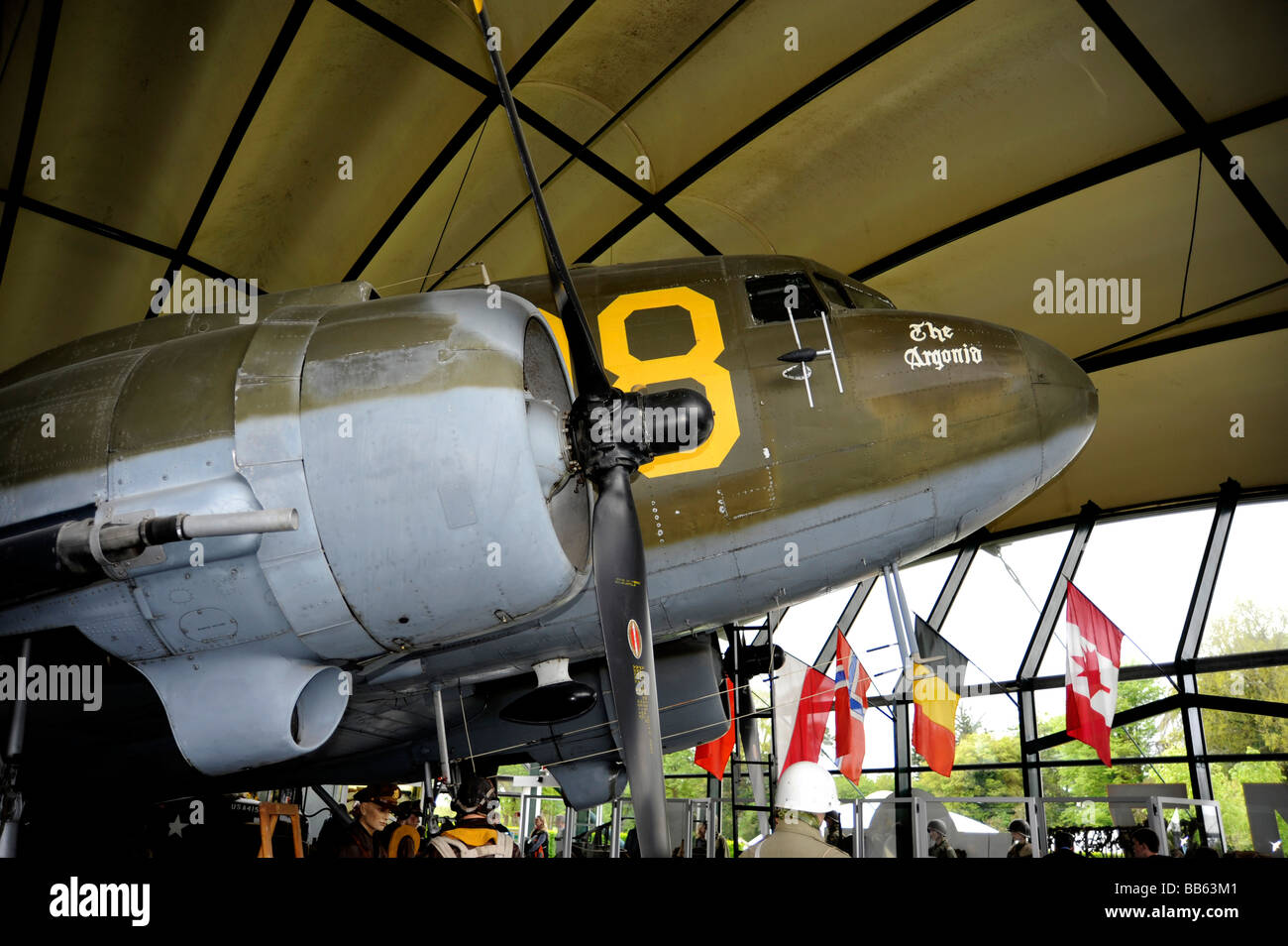 D giorno Airborne Museum a Sainte Mere Eglise Manche Normandia Francia durante la seconda guerra mondiale Foto Stock