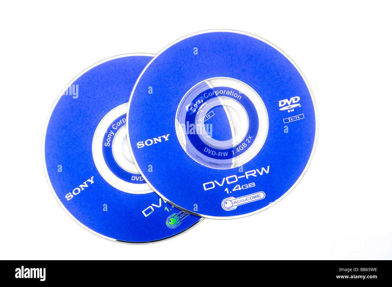 2 Sony Re Recordable DVD RW Foto Stock