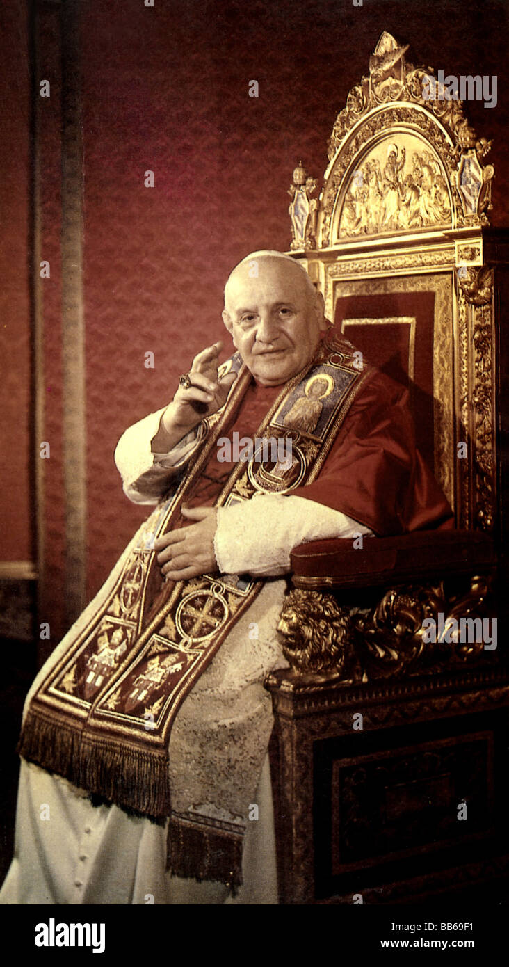 Giovanni XXIII (Angelo Giuseppe Roncalli), 25.11.1881 - 3.6.1963, papa dal 1958, a mezza lunghezza, Foto Stock