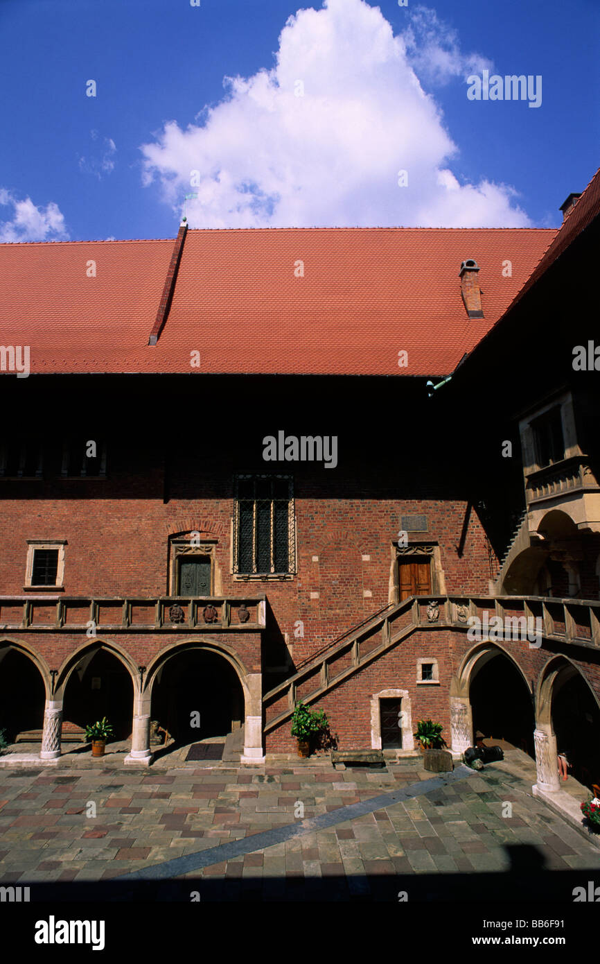 Polonia, Cracovia, Collegium Maius, Università Jagellonica, cortile Foto Stock