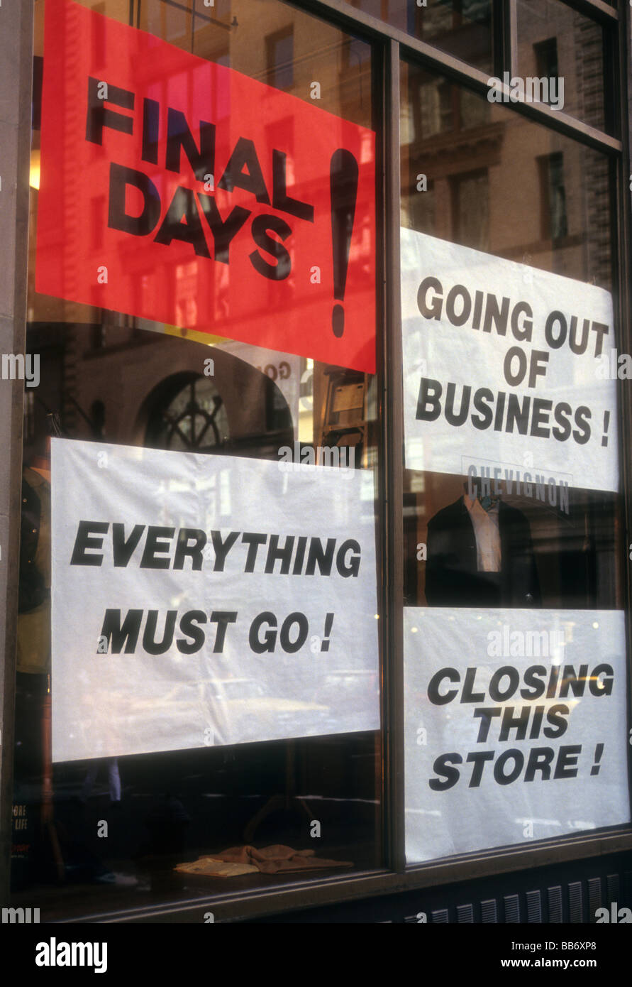 Vacante spazio retail in New York 1992 Richard B Levine Foto Stock