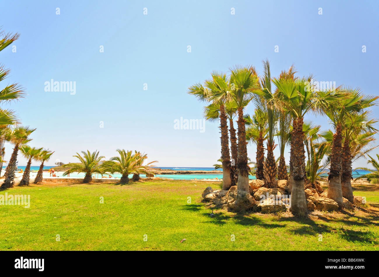 Spiaggia Nisi al sole Foto Stock