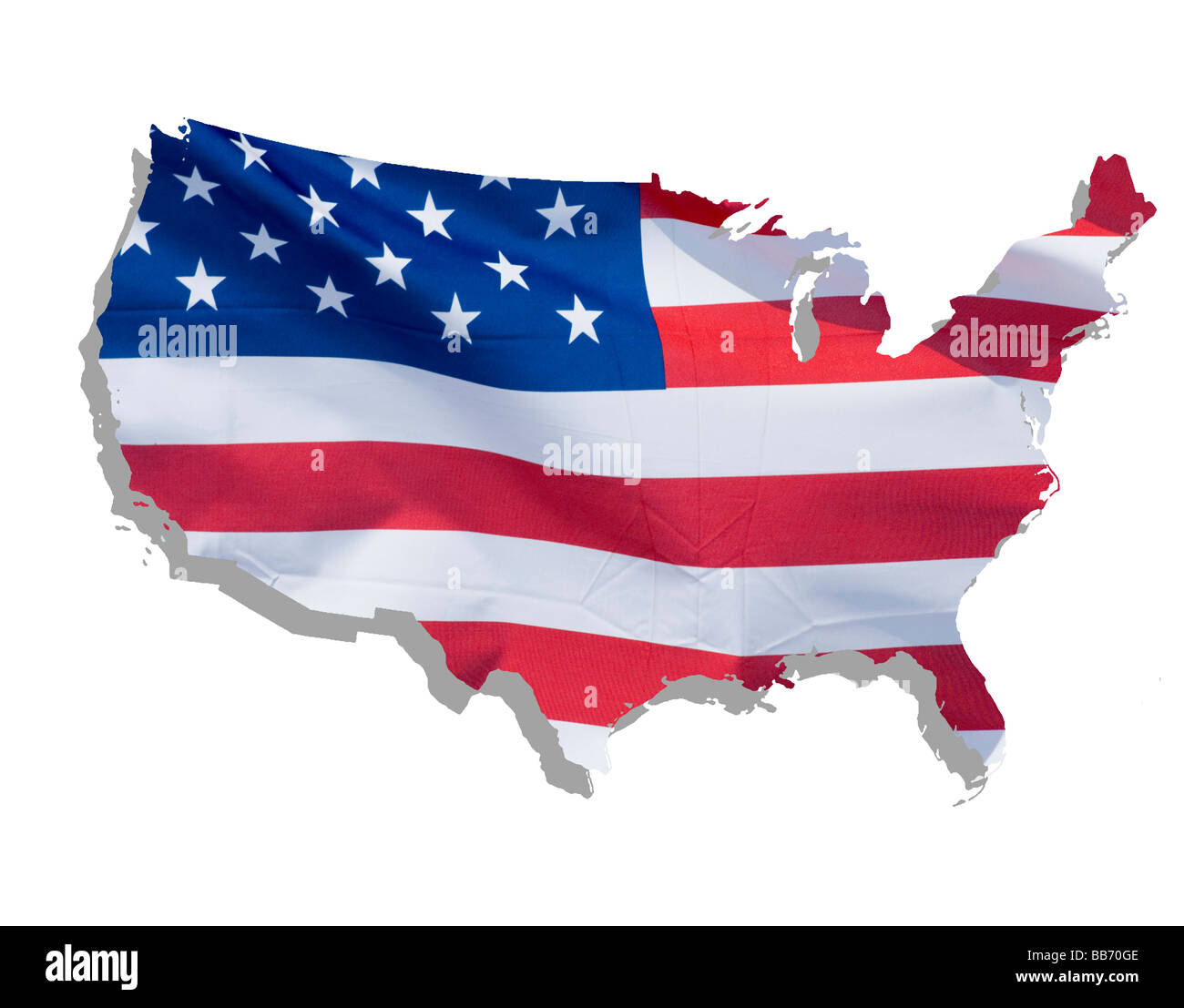 Mappa di Stati Uniti d'America Foto Stock