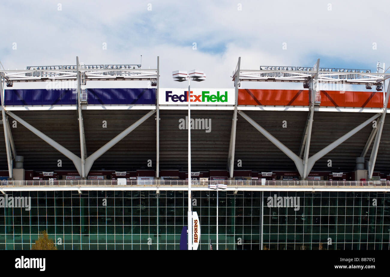 FedEx in campo Landover Maryland, casa di Washington Redskins NFL Football Team. Foto Stock