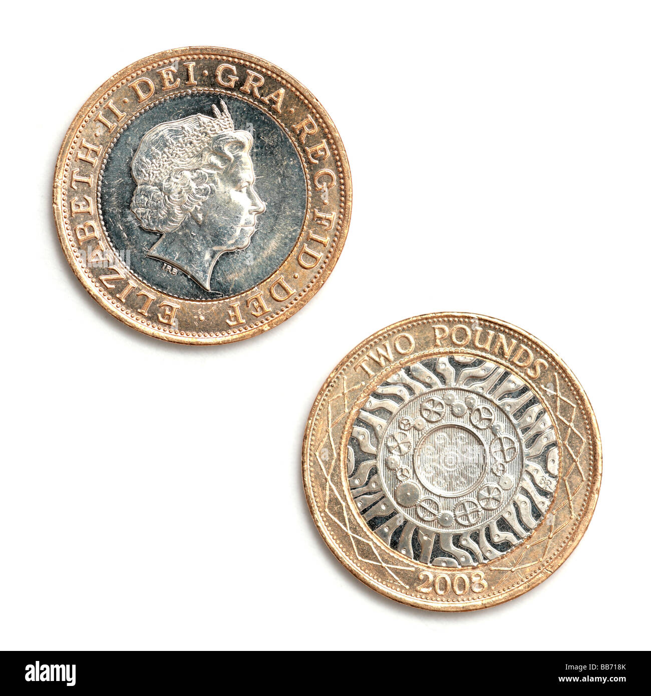 Due British pound coin Foto Stock