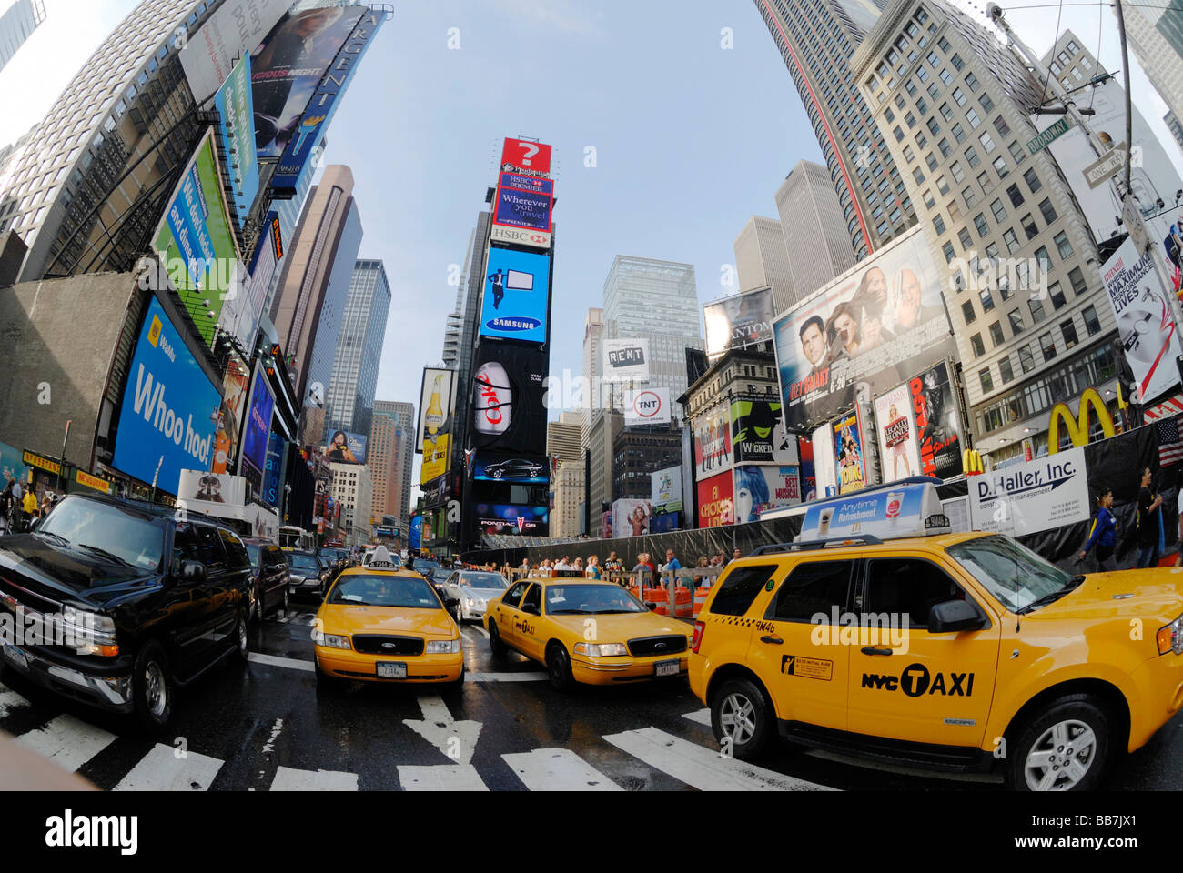 Time Square durante le ore di punta, New York City, Stati Uniti d'America Foto Stock