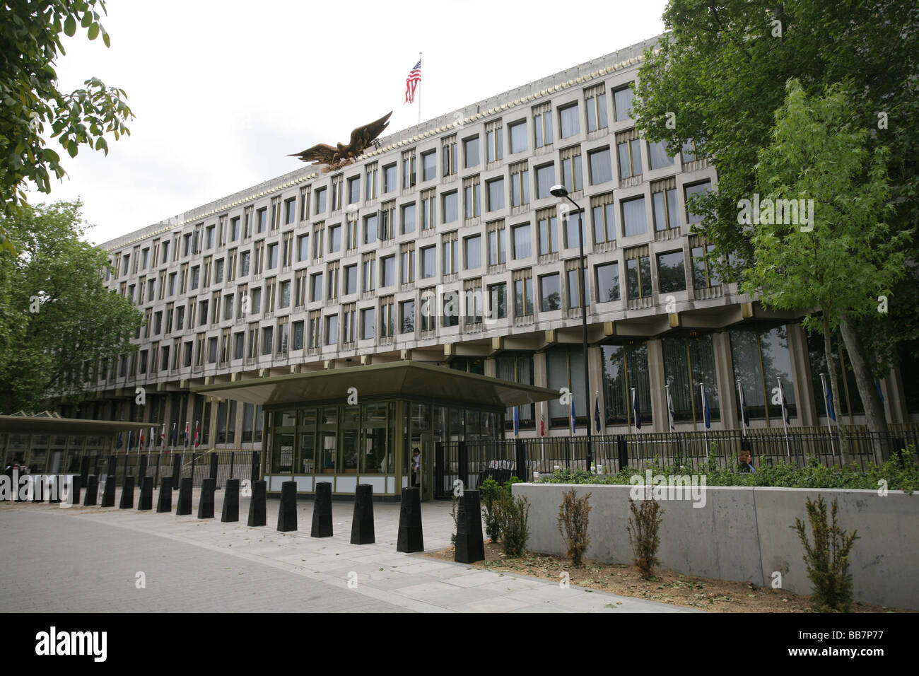 Ambasciata americana, Grovesnor Square, Mayfair, Londra centrale Foto Stock