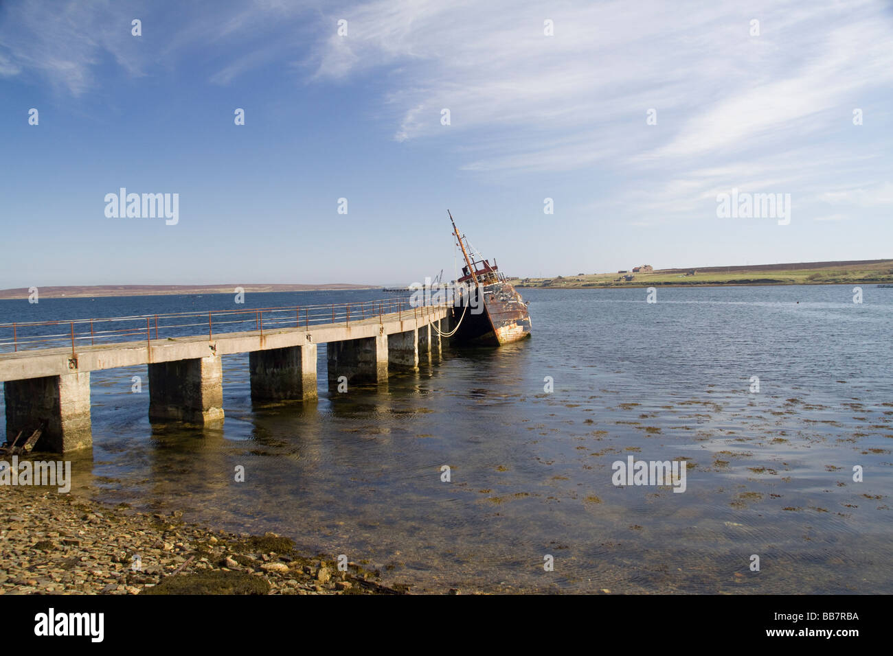 Sud Est Lyness Pier Foto Stock