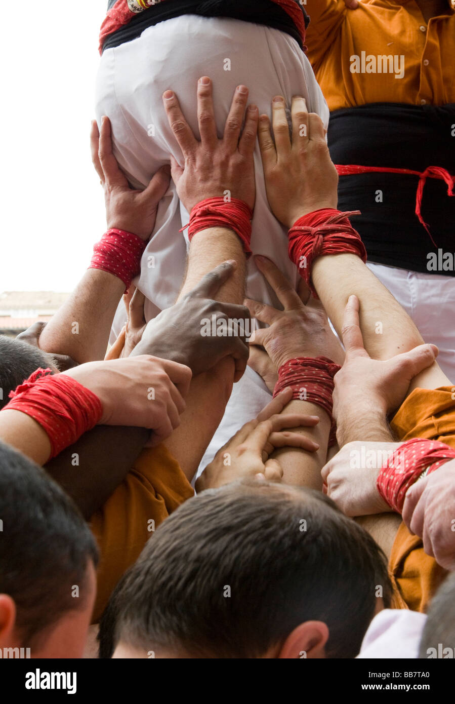 Spagna.Vic.tradizionale festa dei Castellers. Foto Stock