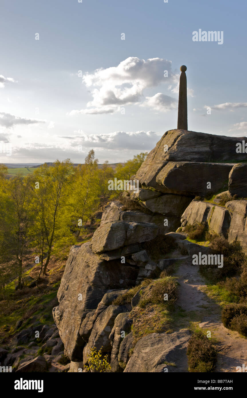 Nelson è un monumento sul bordo di Birchen, Derbyshire Peak District Foto Stock