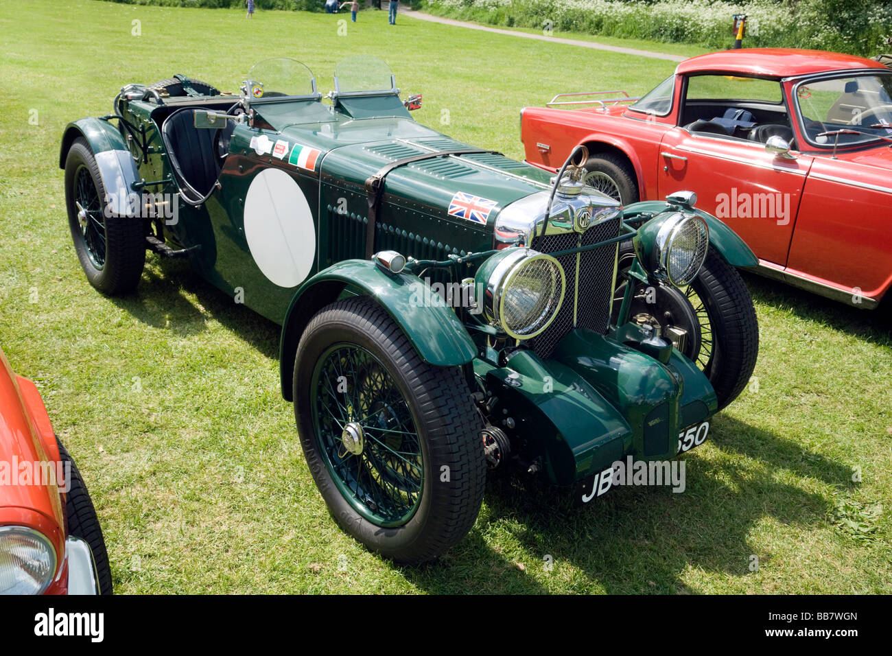 Un Vintage MG auto sportiva in un classico auto da rally, Wallingford, Oxfordshire, Regno Unito Foto Stock