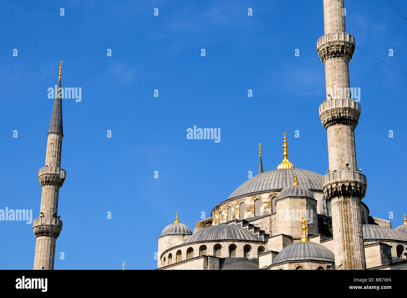 Esterno del Sultan Ahmet Camii / La Moschea Blu, Istanbul, Turchia Foto Stock