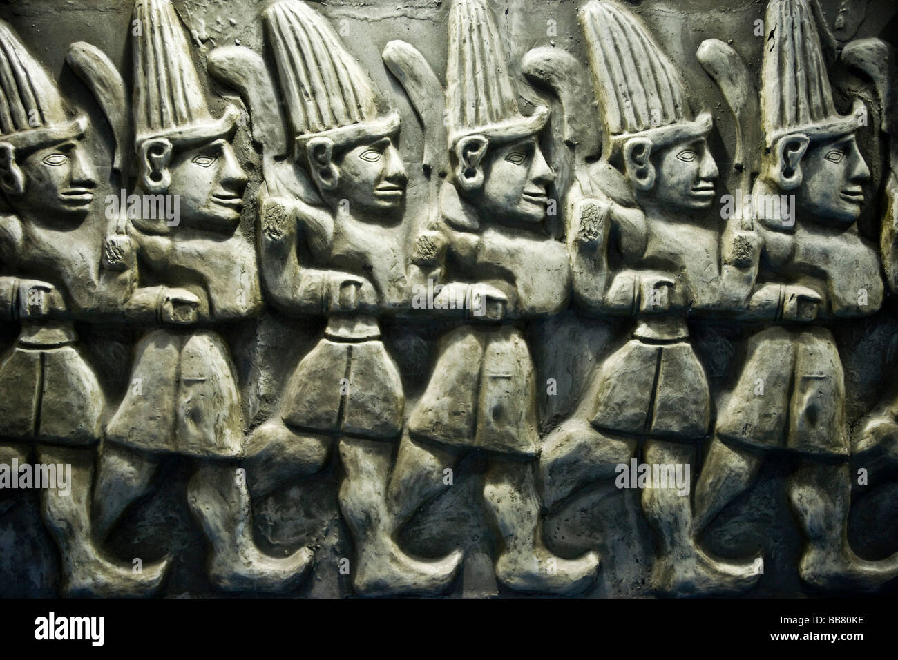 La riproduzione dei " Dodici Hittita dèi", Hattusa, Turchia Foto Stock