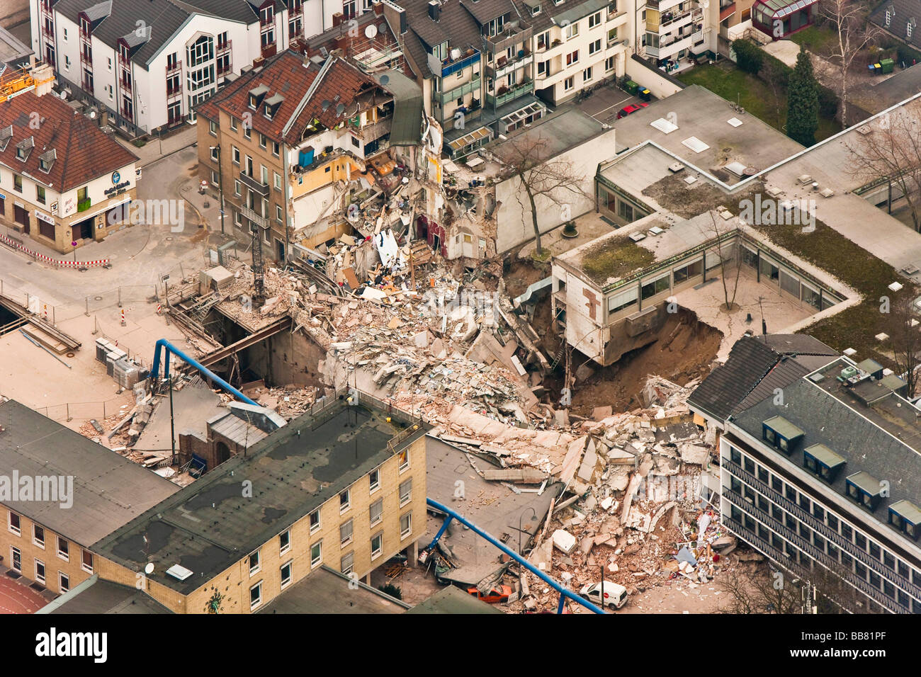Vista aerea, crollo dell'archivio storico della città di Colonia, Colonia, nella Renania settentrionale-Vestfalia, Germania, Europa Foto Stock