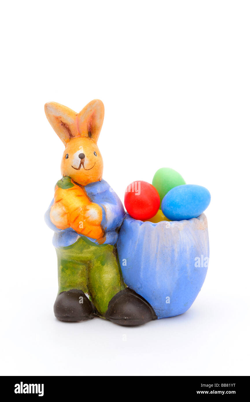 Figurina di un coniglietto di pasqua, decorazione di pasqua Foto Stock