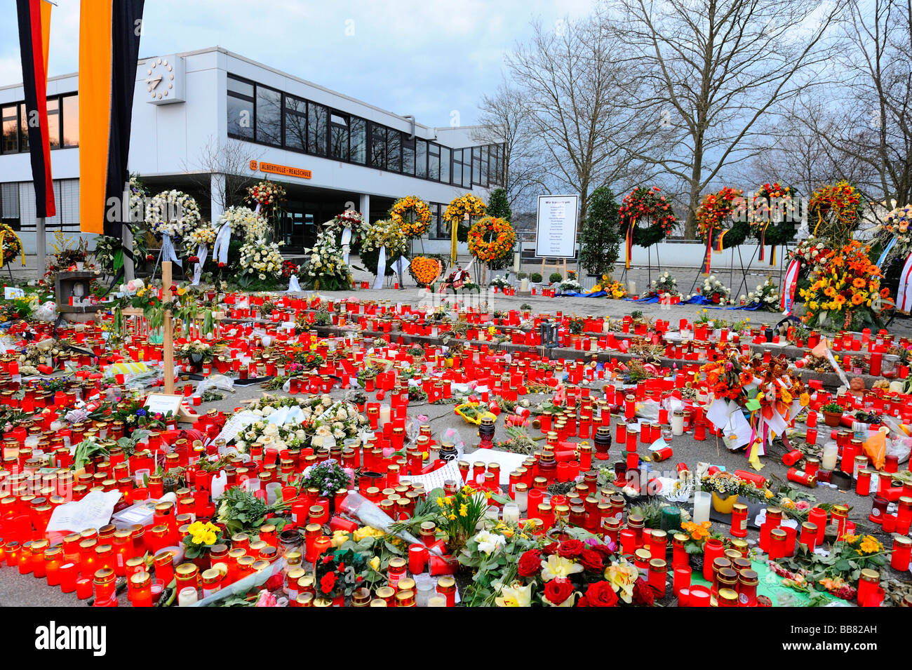 Uccisione spree, Albertville Realschule scuola, memoriale, Winnenden, Baden-Wuerttemberg, Germania, Europa Foto Stock