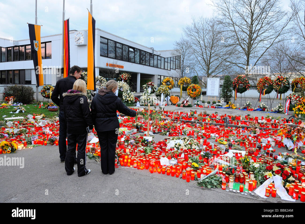 Uccisione spree, Albertville Realschule scuola, memoriale, Winnenden, Baden-Wuerttemberg, Germania, Europa Foto Stock