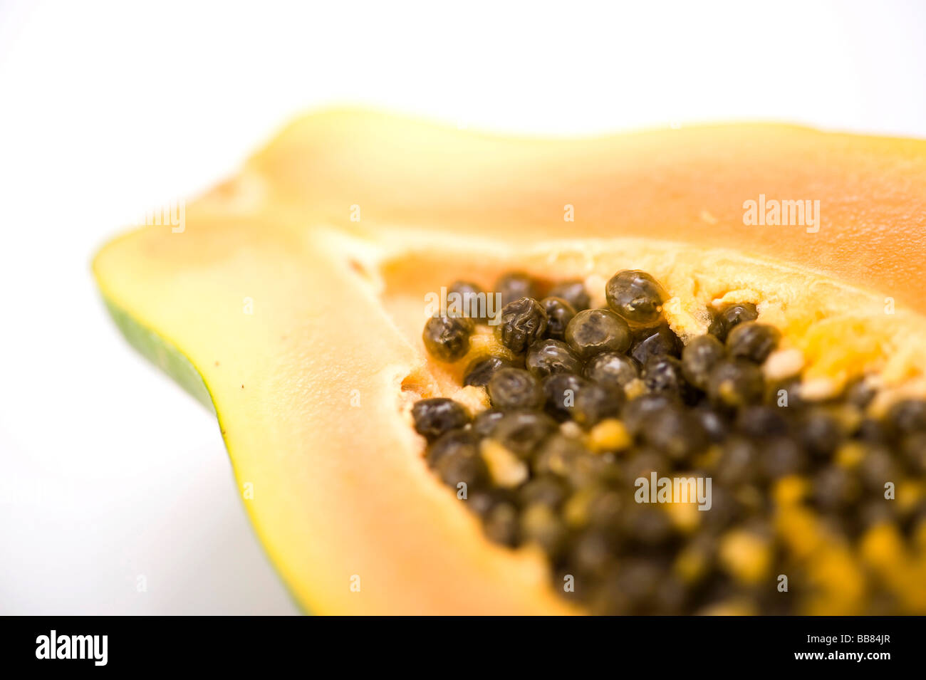 Affettato aperto papaya Foto Stock