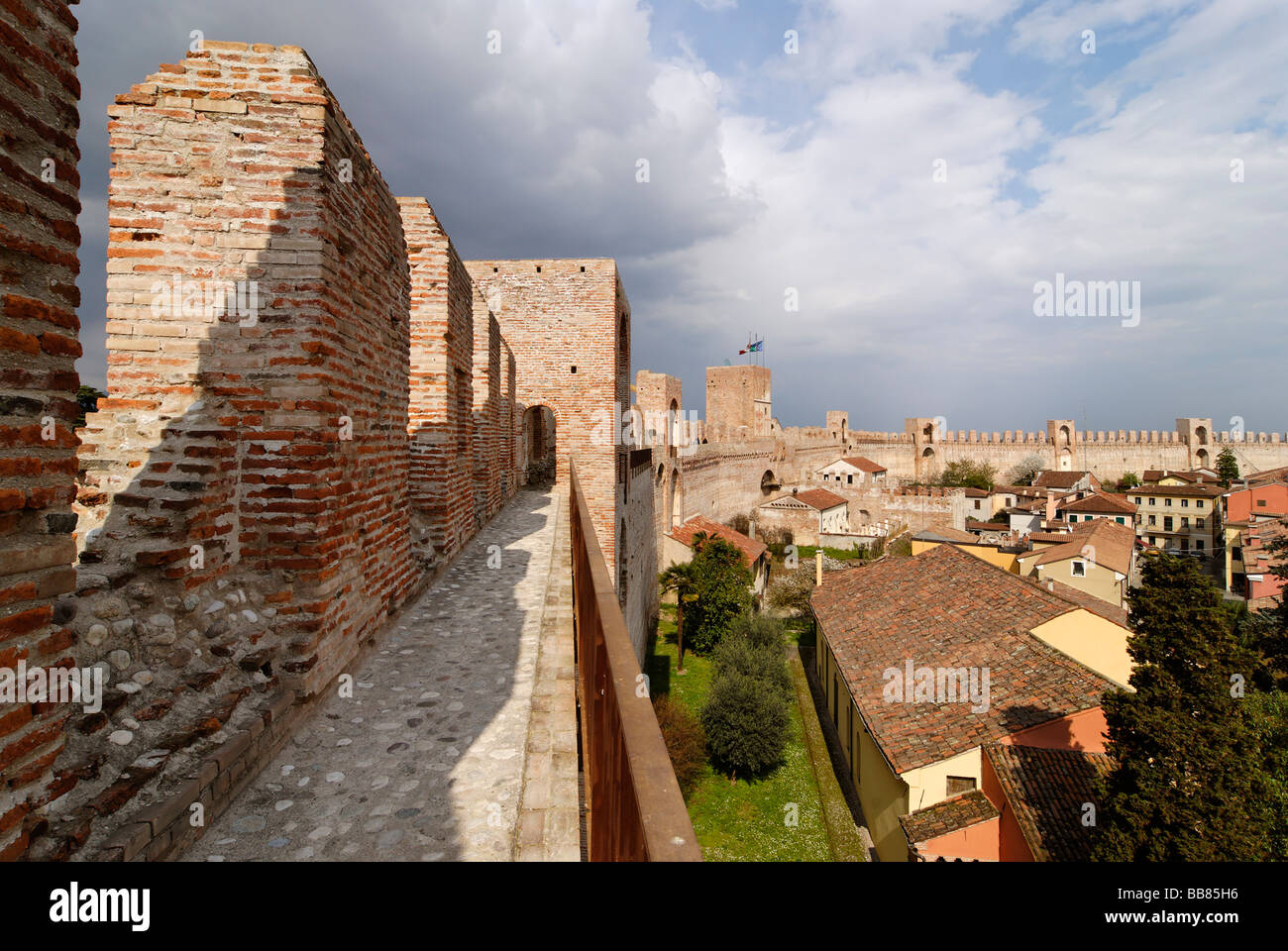 Le mura della città, Cittadella, della Provincia di Padova, Veneto, Veneto, Italia, EuropeEurope Foto Stock