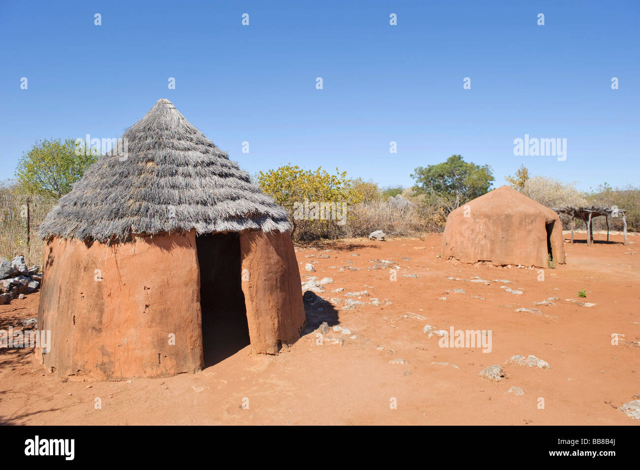 Palazzo del Popolo Ovambo in un museo a cielo aperto, Villaggio Culturale, Tsumeb, Namibia, Africa Foto Stock