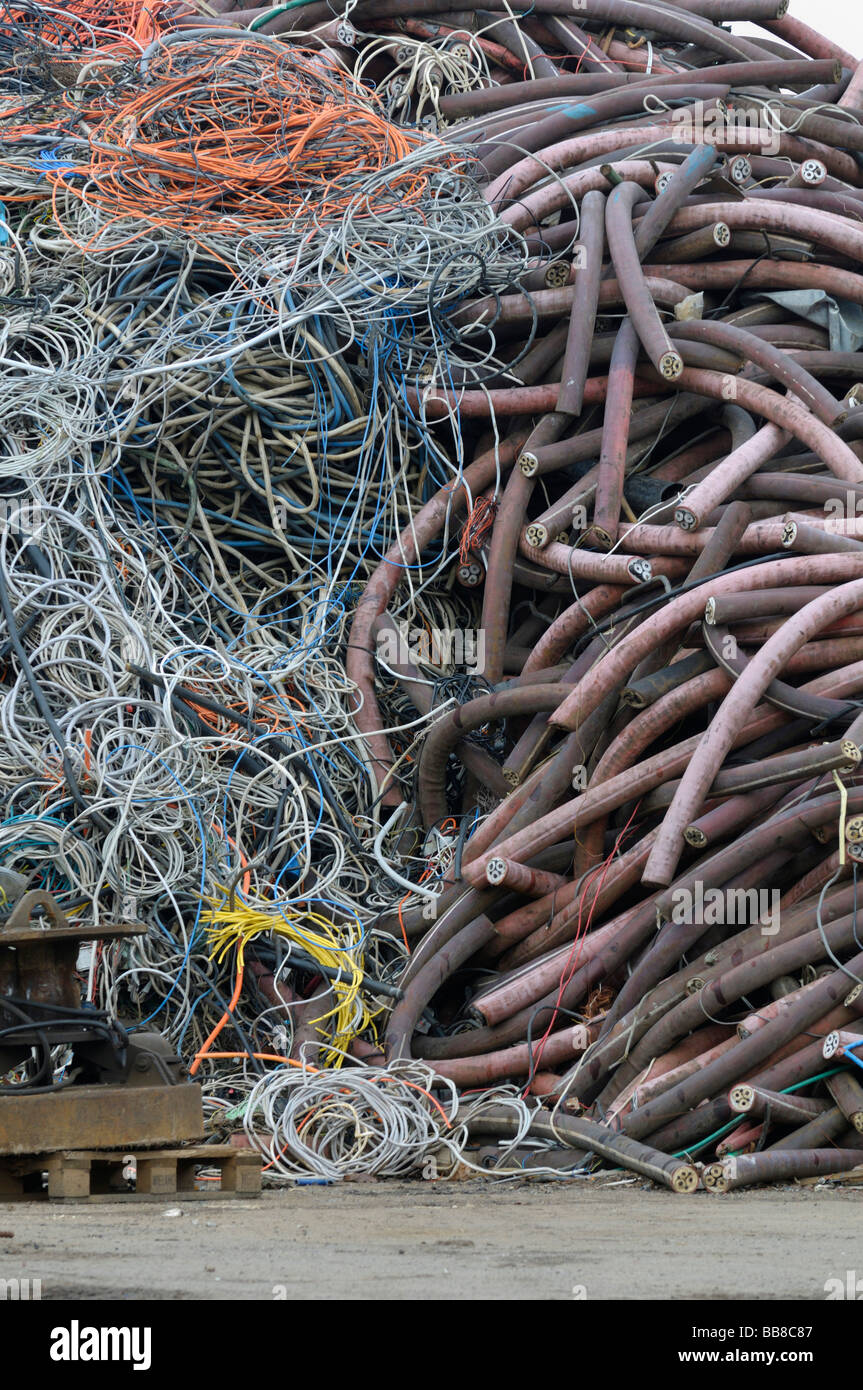 Cavo punto di raccolta e riciclo di materie prime Foto Stock