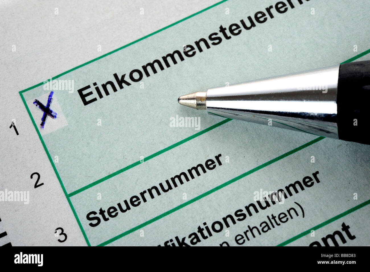 Il tedesco al reddito sotto forma di imposta Foto Stock